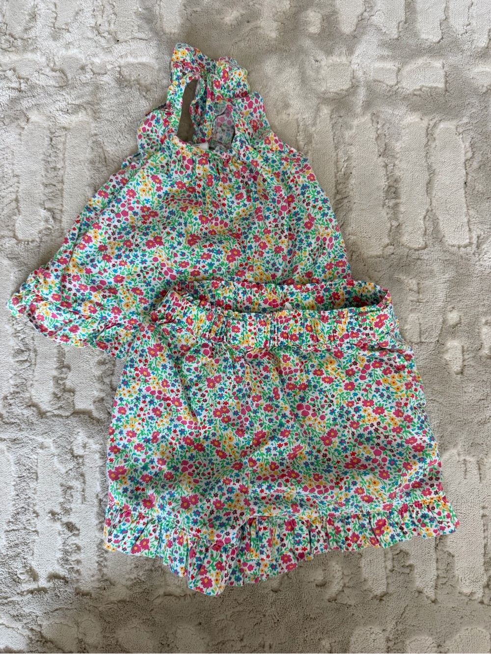 GAP Floral Two-Piece Set in White, Pink, Green, Yellow, Blue
